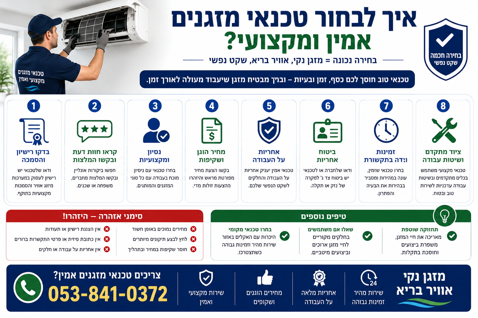 איך לבחור טכנאי מזגנים אמין